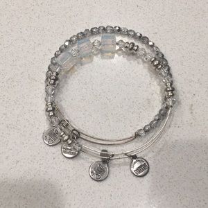 Alex and Ani Silver Crystal Beaded Bracelets